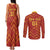Spain 2024 Football Champions Couples Matching Tank Maxi Dress and Long Sleeve Button Shirt Espana La Roja - Wonder Print Shop