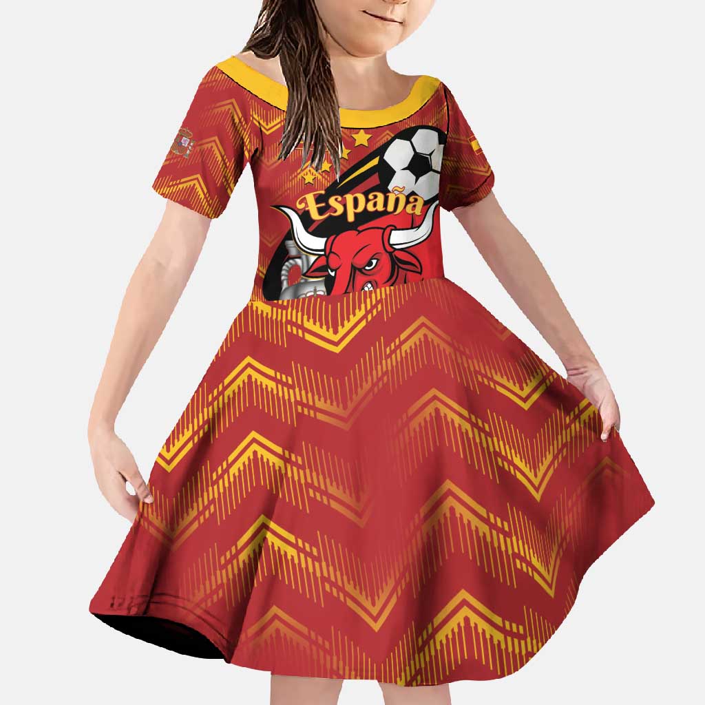Spain 2024 Football Champions Family Matching Long Sleeve Bodycon Dress and Hawaiian Shirt Espana La Roja - Wonder Print Shop