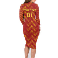 Spain 2024 Football Champions Family Matching Long Sleeve Bodycon Dress and Hawaiian Shirt Espana La Roja - Wonder Print Shop