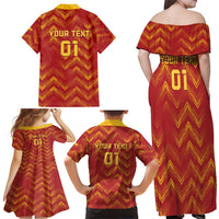 Spain 2024 Football Champions Family Matching Off Shoulder Maxi Dress and Hawaiian Shirt Espana La Roja - Wonder Print Shop