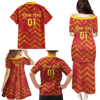 Spain 2024 Football Champions Family Matching Puletasi and Hawaiian Shirt Espana La Roja - Wonder Print Shop