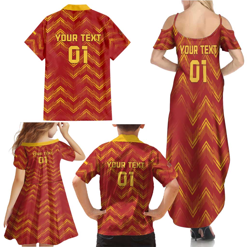 Spain 2024 Football Champions Family Matching Summer Maxi Dress and Hawaiian Shirt Espana La Roja - Wonder Print Shop