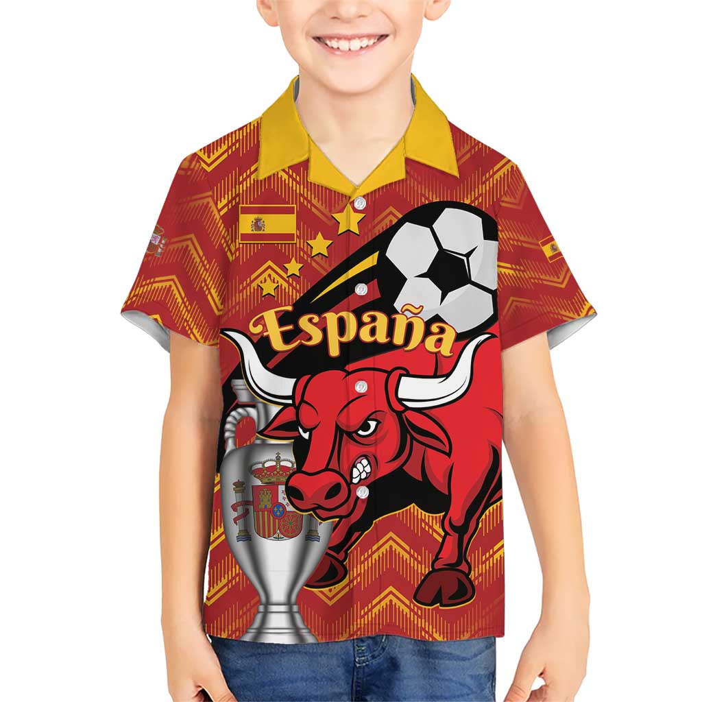 Spain 2024 Football Champions Kid Hawaiian Shirt Espana La Roja - Wonder Print Shop