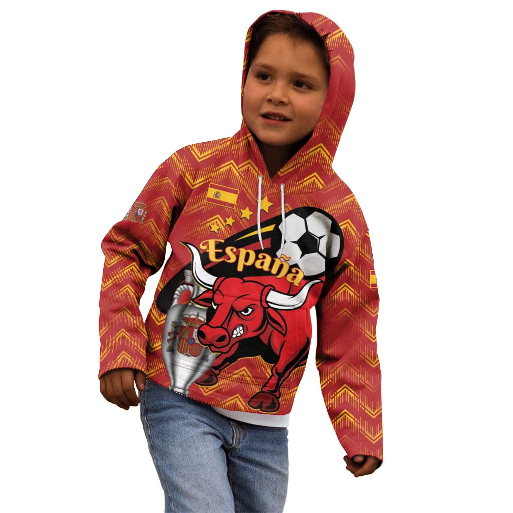 Spain 2024 Football Champions Kid Hoodie Espana La Roja - Wonder Print Shop