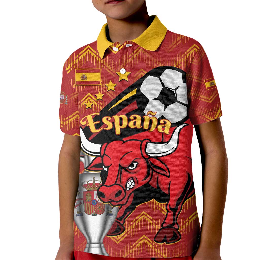 Spain 2024 Football Champions Kid Polo Shirt Espana La Roja - Wonder Print Shop