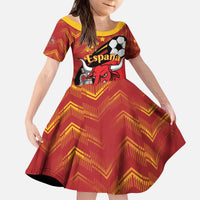 Spain 2024 Football Champions Kid Short Sleeve Dress Espana La Roja - Wonder Print Shop