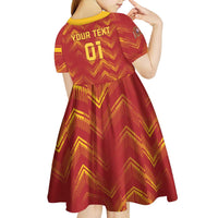 Spain 2024 Football Champions Kid Short Sleeve Dress Espana La Roja - Wonder Print Shop