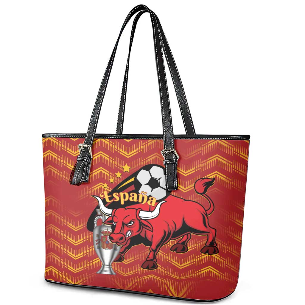 Spain 2024 Football Champions Leather Tote Bag Espana La Roja - Wonder Print Shop