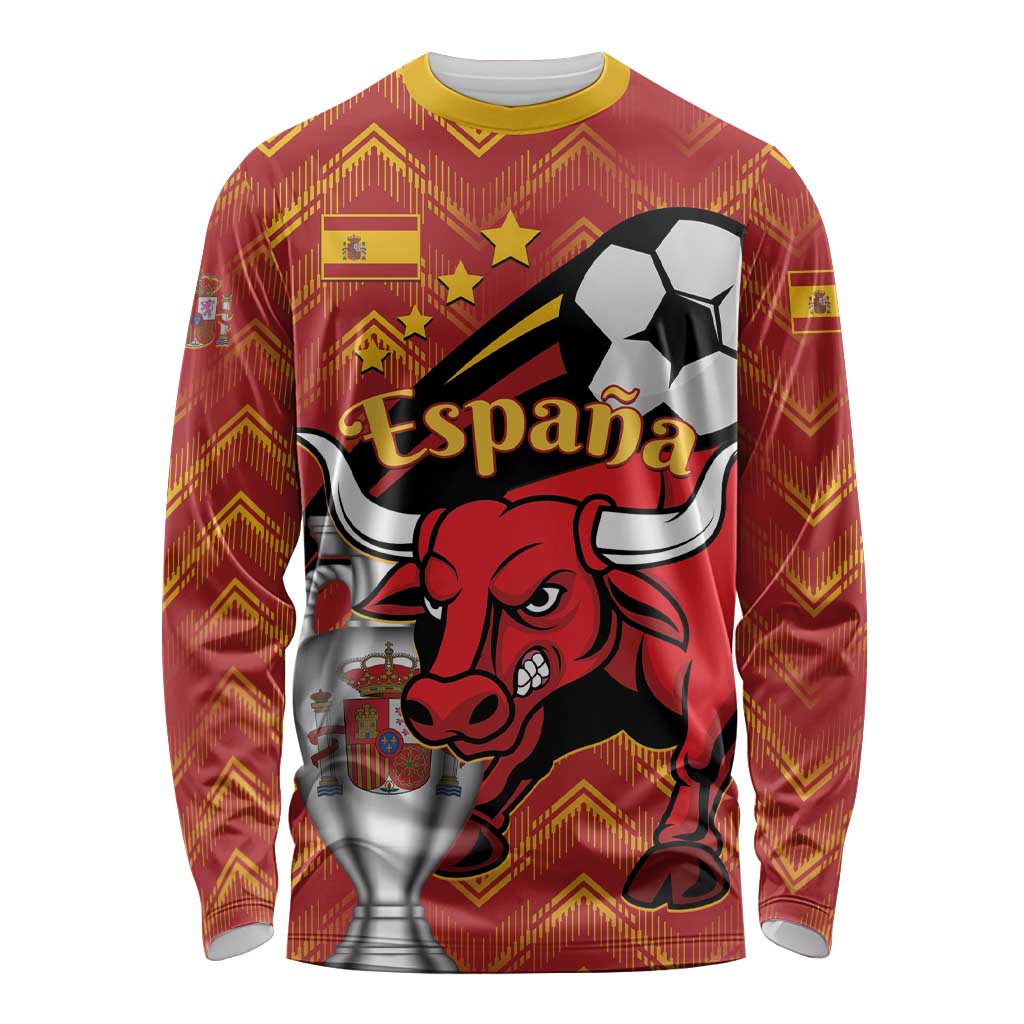 Spain 2024 Football Champions Long Sleeve Shirt Espana La Roja - Wonder Print Shop