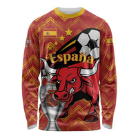 Spain 2024 Football Champions Long Sleeve Shirt Espana La Roja - Wonder Print Shop