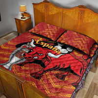 Spain 2024 Football Champions Quilt Bed Set Espana La Roja - Wonder Print Shop