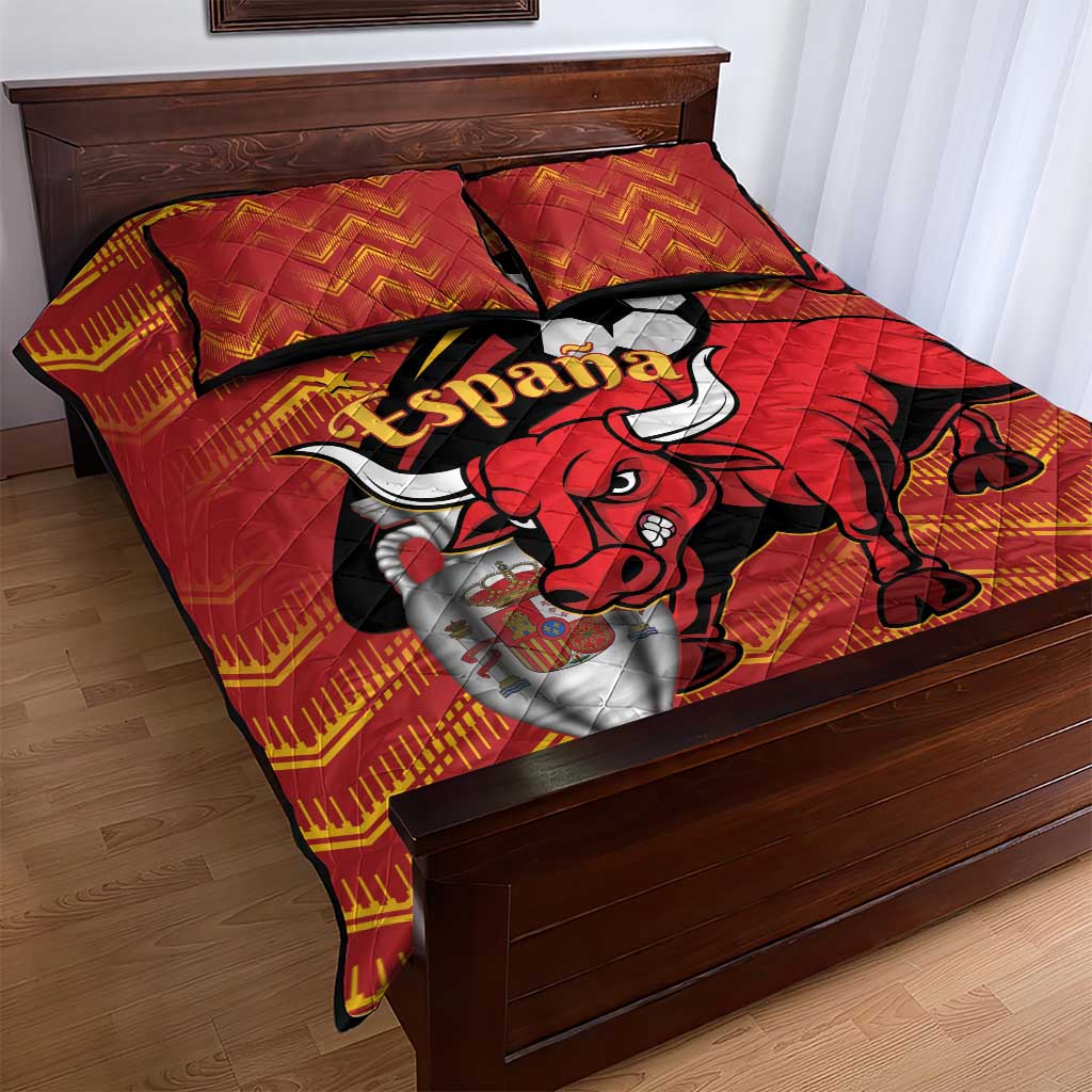 Spain 2024 Football Champions Quilt Bed Set Espana La Roja - Wonder Print Shop