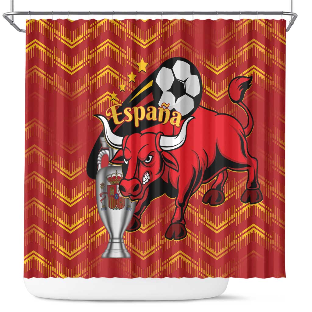 Spain 2024 Football Champions Shower Curtain Espana La Roja