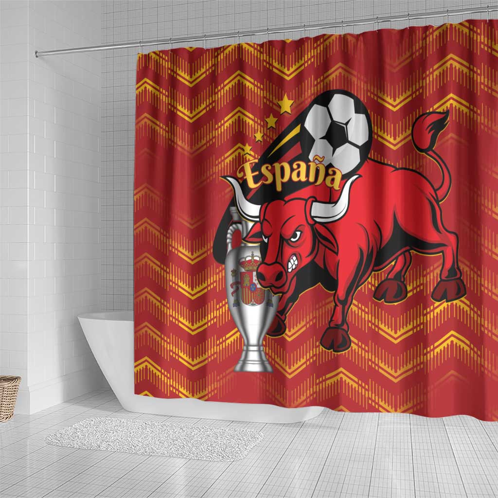 Spain 2024 Football Champions Shower Curtain Espana La Roja