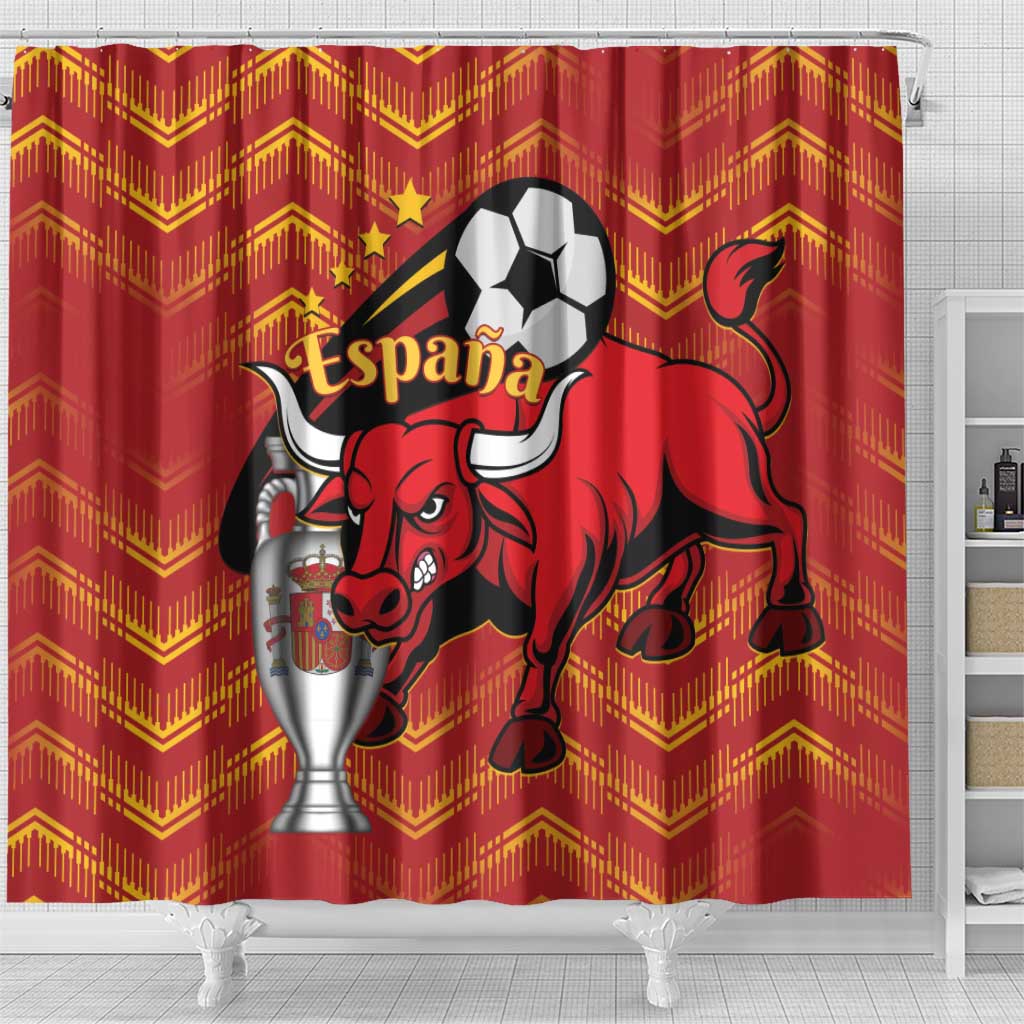 Spain 2024 Football Champions Shower Curtain Espana La Roja