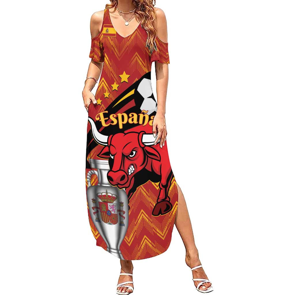 Spain 2024 Football Champions Summer Maxi Dress Espana La Roja - Wonder Print Shop