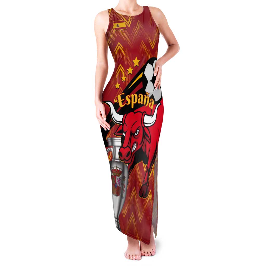 Spain 2024 Football Champions Tank Maxi Dress Espana La Roja - Wonder Print Shop