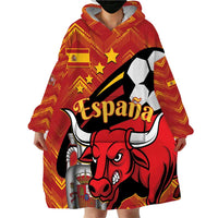 Spain 2024 Football Champions Wearable Blanket Hoodie Espana La Roja - Wonder Print Shop