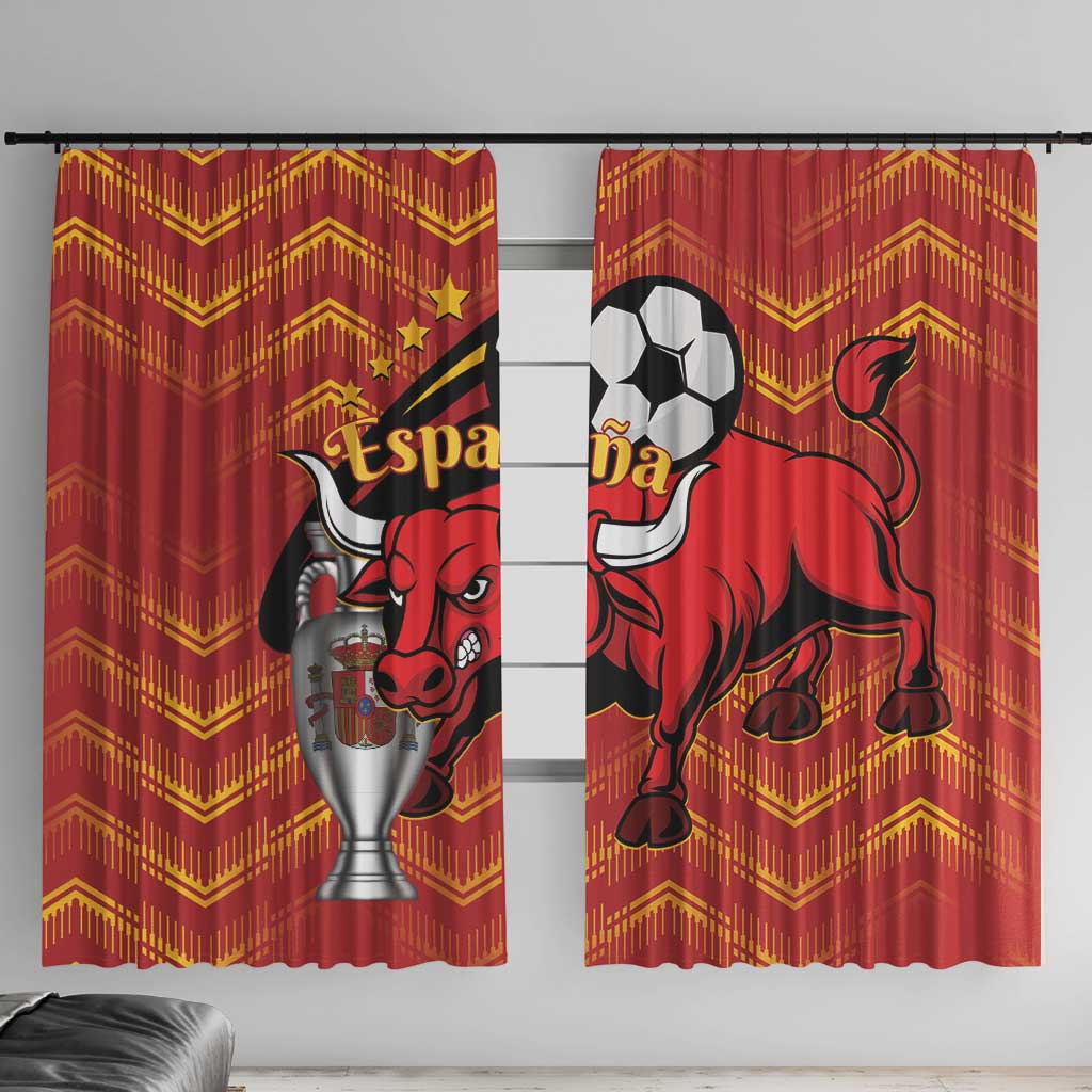Spain 2024 Football Champions Window Curtain Espana La Roja - Wonder Print Shop