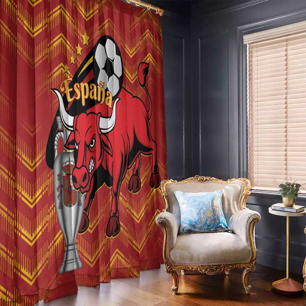 Spain 2024 Football Champions Window Curtain Espana La Roja - Wonder Print Shop