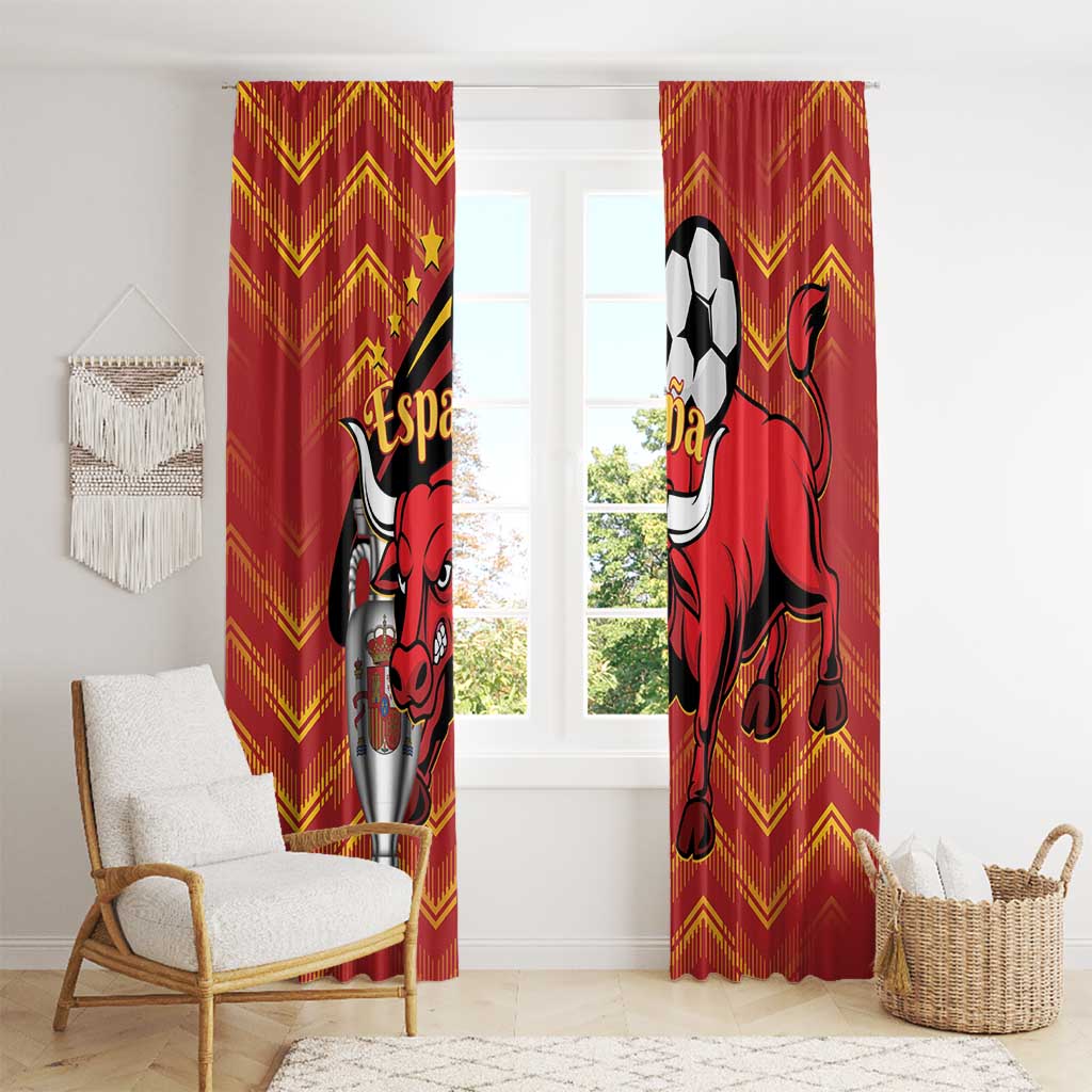 Spain 2024 Football Champions Window Curtain Espana La Roja - Wonder Print Shop