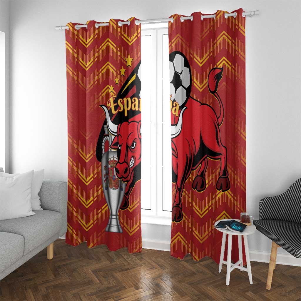 Spain 2024 Football Champions Window Curtain Espana La Roja - Wonder Print Shop