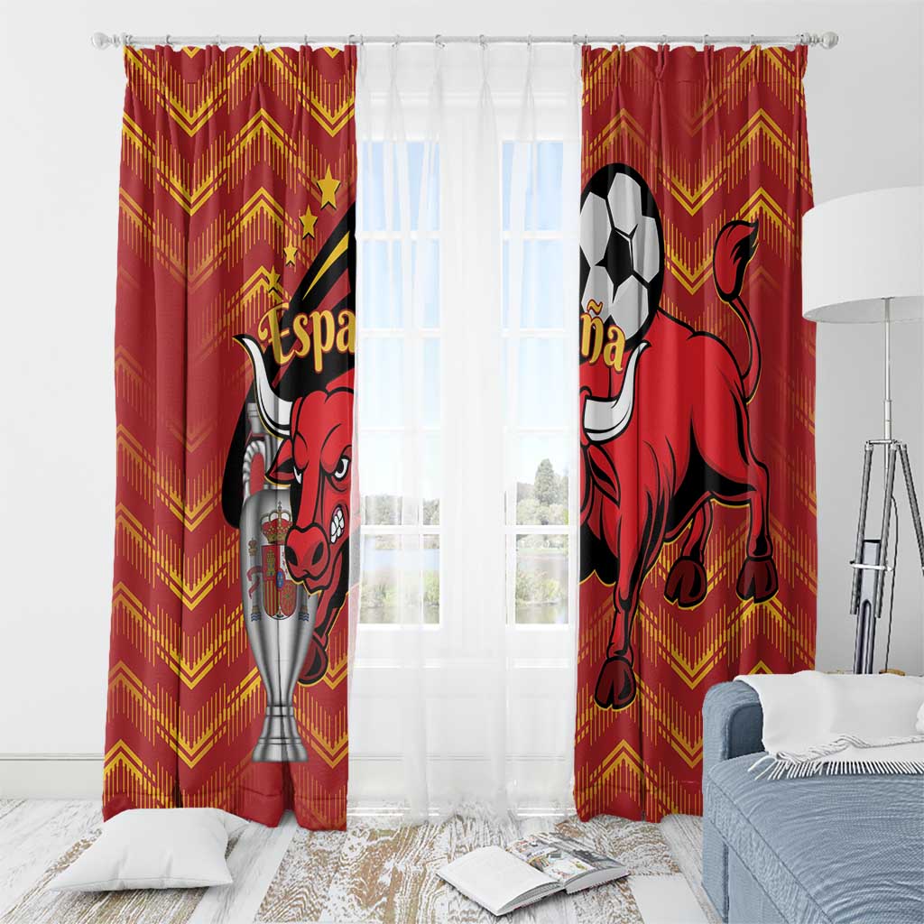 Spain 2024 Football Champions Window Curtain Espana La Roja - Wonder Print Shop