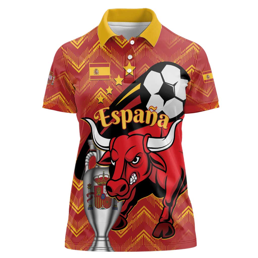 Spain 2024 Football Champions Women Polo Shirt Espana La Roja - Wonder Print Shop