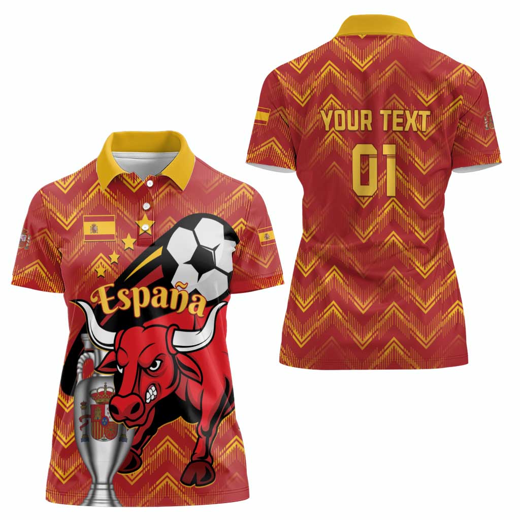 Spain 2024 Football Champions Women Polo Shirt Espana La Roja - Wonder Print Shop