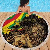 Enkutatash Ethiopia New Year Beach Blanket Lion of Judah Adey Abeba Flower - Wonder Print Shop