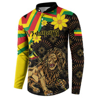 Enkutatash Ethiopia New Year Button Sweatshirt Lion of Judah Adey Abeba Flower - Wonder Print Shop