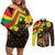 Enkutatash Ethiopia New Year Couples Matching Off Shoulder Short Dress and Long Sleeve Button Shirt Lion of Judah Adey Abeba Flower - Wonder Print Shop