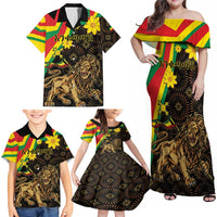 Enkutatash Ethiopia New Year Family Matching Off Shoulder Maxi Dress and Hawaiian Shirt Lion of Judah Adey Abeba Flower - Wonder Print Shop
