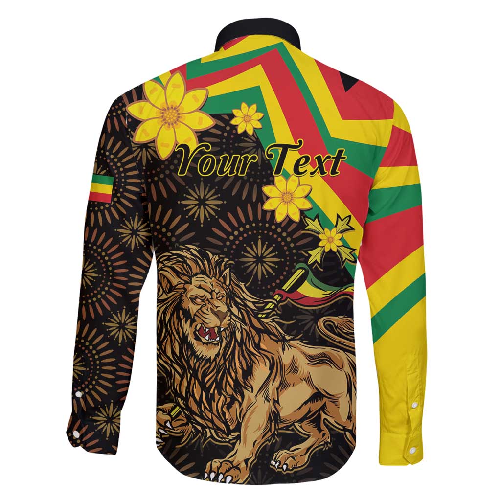 Enkutatash Ethiopia New Year Family Matching Tank Maxi Dress and Hawaiian Shirt Lion of Judah Adey Abeba Flower - Wonder Print Shop