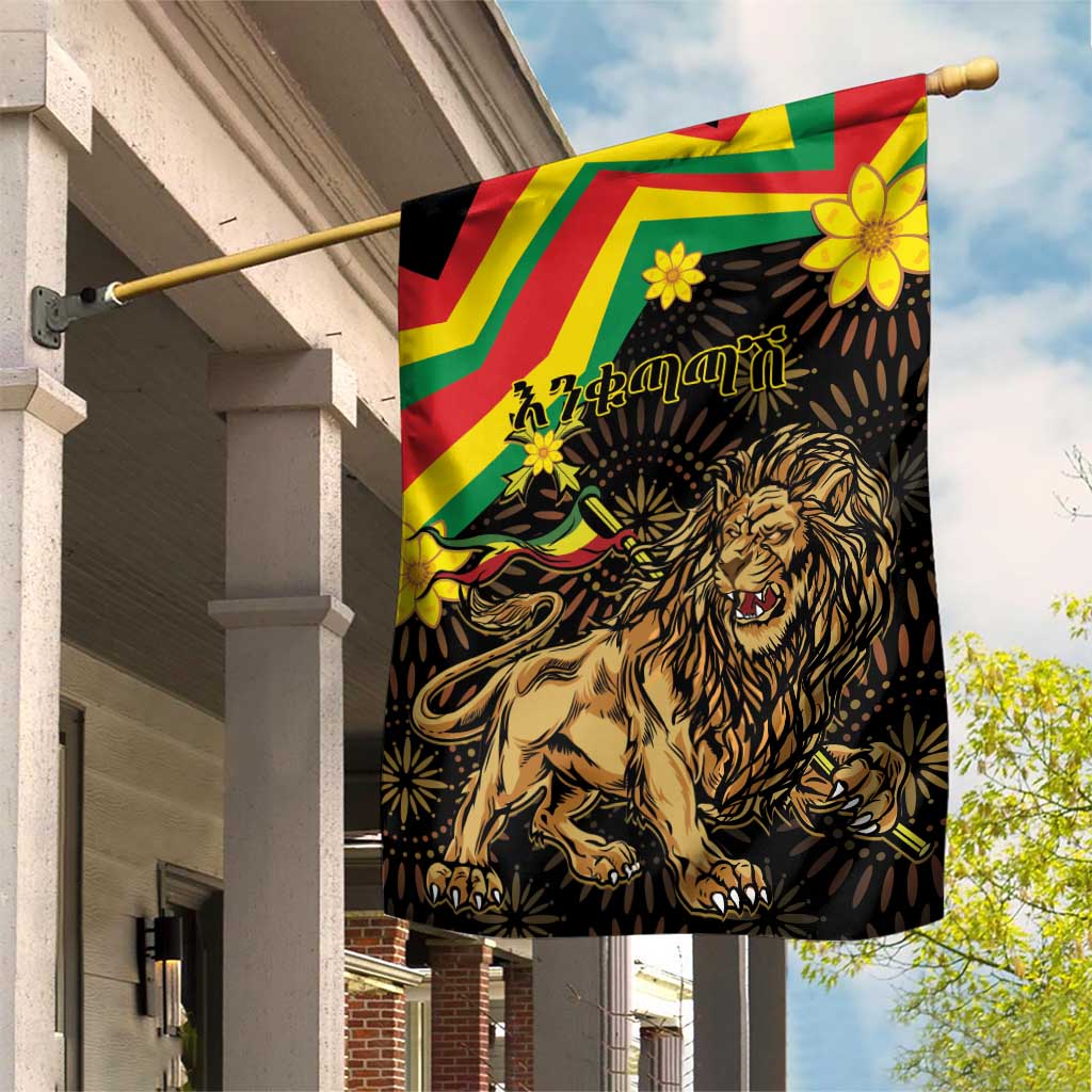 Enkutatash Ethiopia New Year Garden Flag Lion of Judah Adey Abeba Flower - Wonder Print Shop
