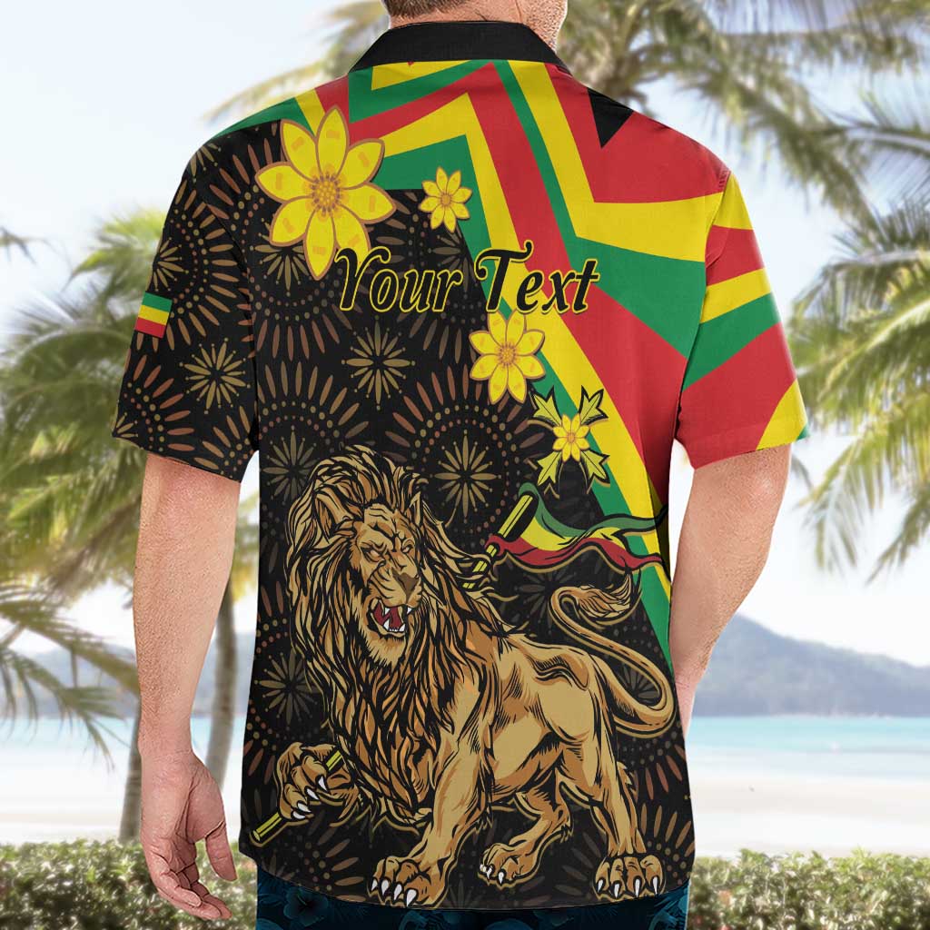 Enkutatash Ethiopia New Year Hawaiian Shirt Lion of Judah Adey Abeba Flower - Wonder Print Shop