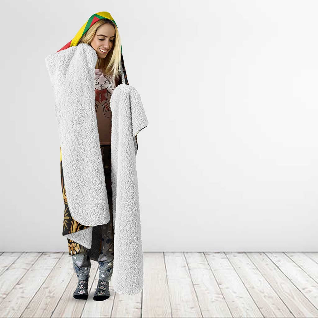 Enkutatash Ethiopia New Year Hooded Blanket Lion of Judah Adey Abeba Flower