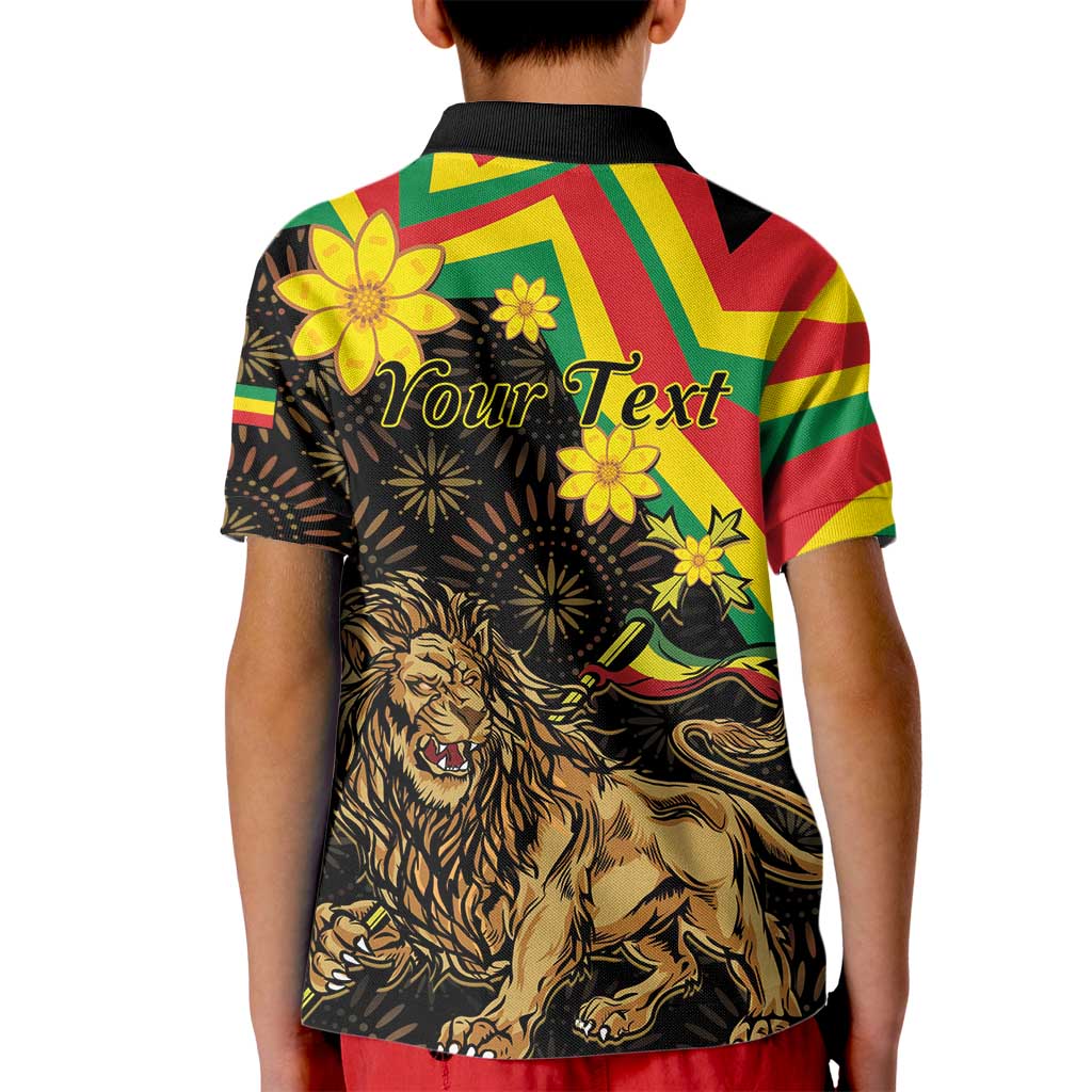 Enkutatash Ethiopia New Year Kid Polo Shirt Lion of Judah Adey Abeba Flower - Wonder Print Shop