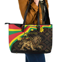 Enkutatash Ethiopia New Year Leather Tote Bag Lion of Judah Adey Abeba Flower - Wonder Print Shop