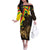 Enkutatash Ethiopia New Year Off The Shoulder Long Sleeve Dress Lion of Judah Adey Abeba Flower - Wonder Print Shop