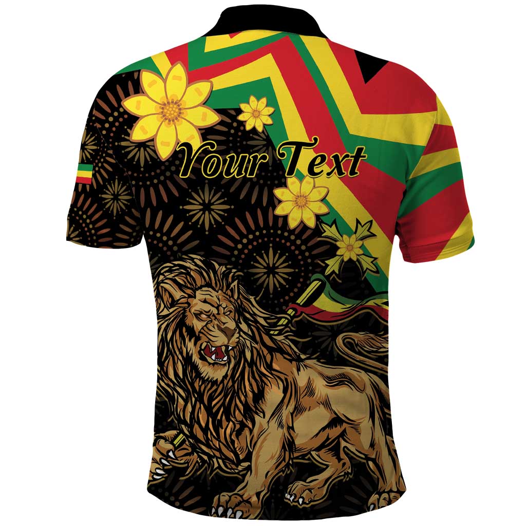 Enkutatash Ethiopia New Year Polo Shirt Lion of Judah Adey Abeba Flower - Wonder Print Shop