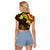 Enkutatash Ethiopia New Year Raglan Cropped T Shirt Lion of Judah Adey Abeba Flower - Wonder Print Shop