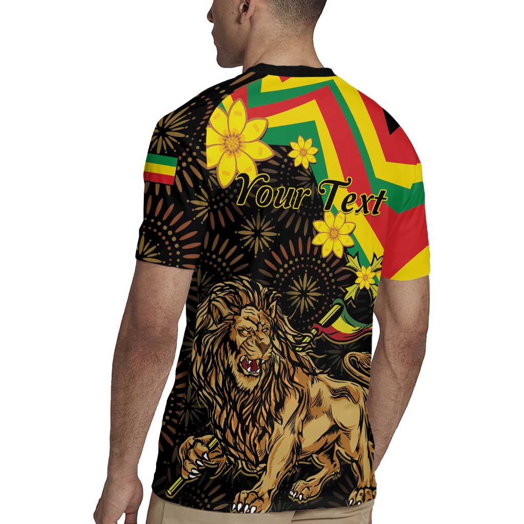 Enkutatash Ethiopia New Year Rugby Jersey Lion of Judah Adey Abeba Flower - Wonder Print Shop