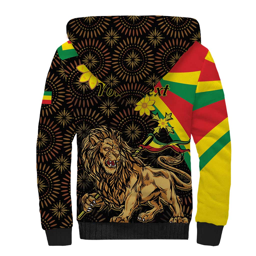 Enkutatash Ethiopia New Year Sherpa Hoodie Lion of Judah Adey Abeba Flower - Wonder Print Shop