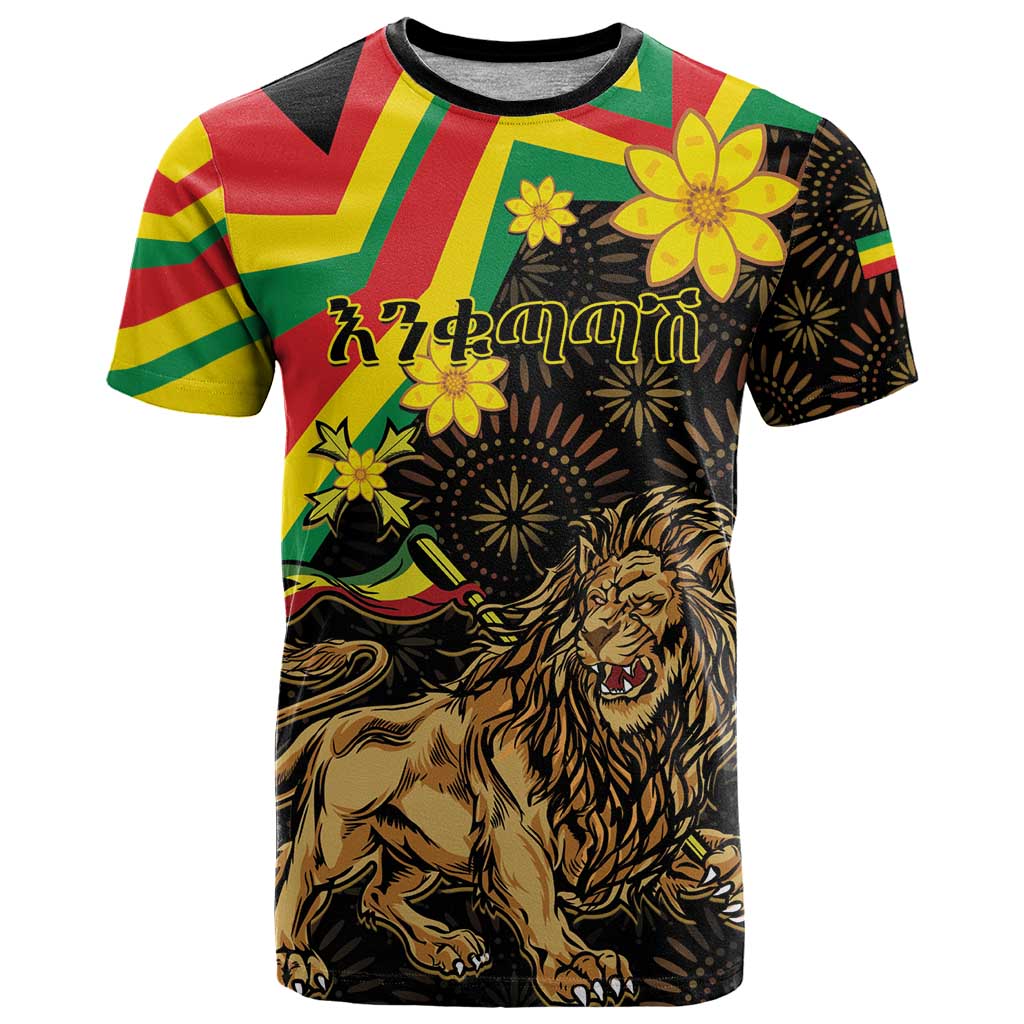 Enkutatash Ethiopia New Year T Shirt Lion of Judah Adey Abeba Flower - Wonder Print Shop