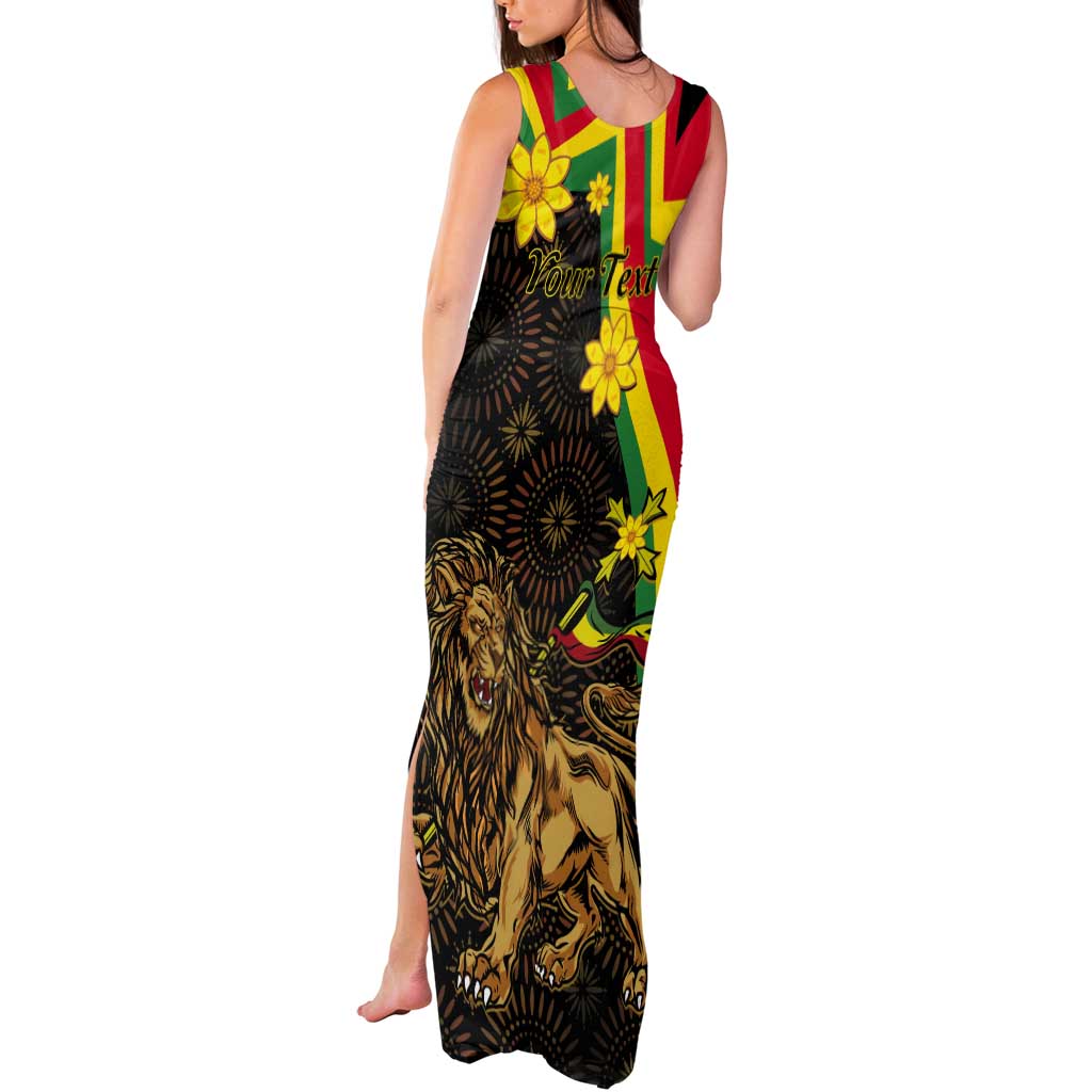Enkutatash Ethiopia New Year Tank Maxi Dress Lion of Judah Adey Abeba Flower - Wonder Print Shop