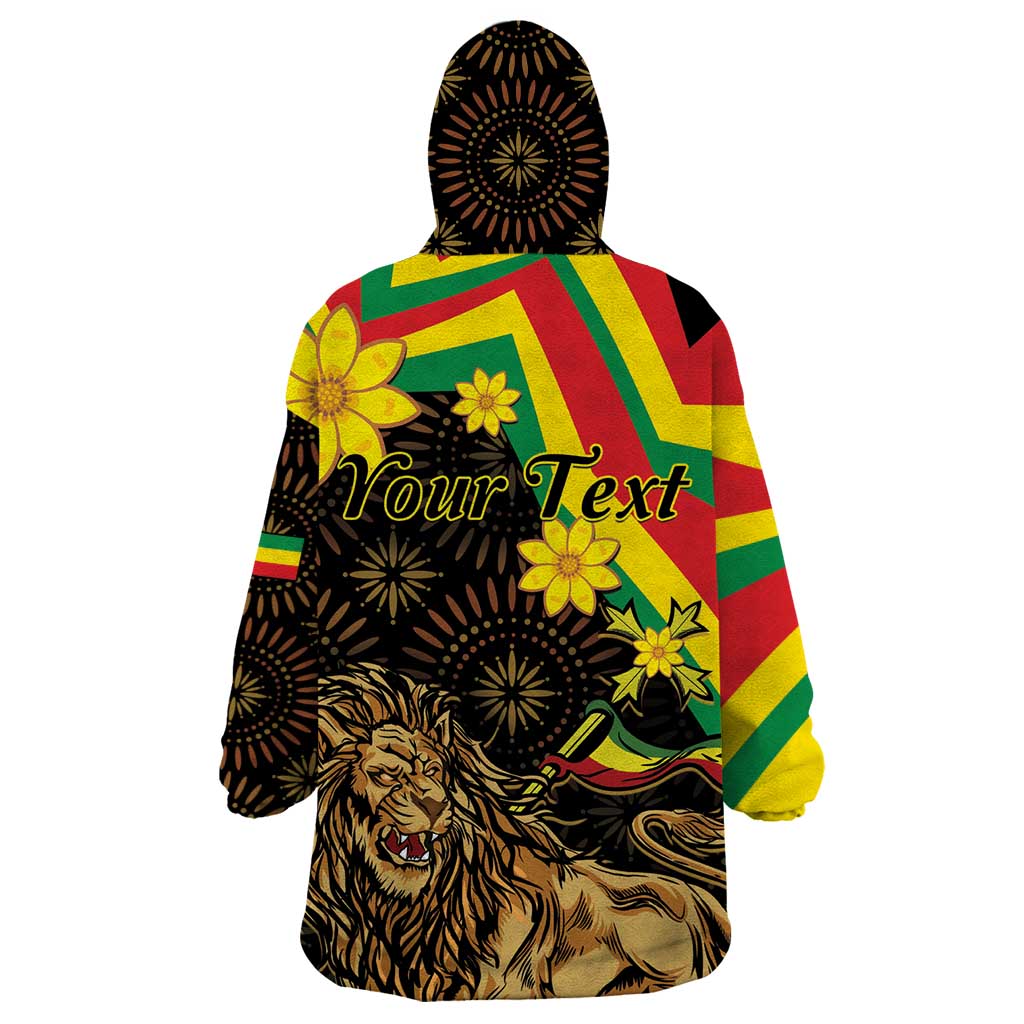 Enkutatash Ethiopia New Year Wearable Blanket Hoodie Lion of Judah Adey Abeba Flower - Wonder Print Shop