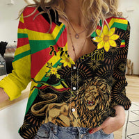 Enkutatash Ethiopia New Year Women Casual Shirt Lion of Judah Adey Abeba Flower - Wonder Print Shop