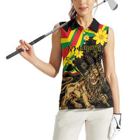 Enkutatash Ethiopia New Year Women Sleeveless Polo Shirt Lion of Judah Adey Abeba Flower - Wonder Print Shop