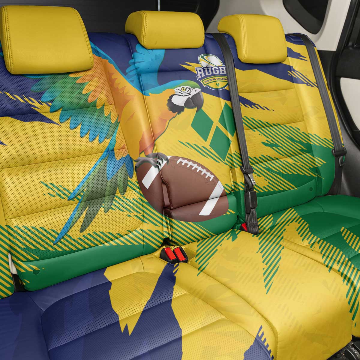 Rugby Saint Vincent and the Grenadines Back Car Seat Cover Go SVG Amazona Guildingii - Wonder Print Shop